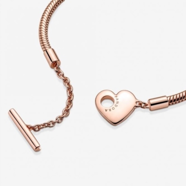 Moments Heart T-Bar Snake Chain Pandora Bracelet