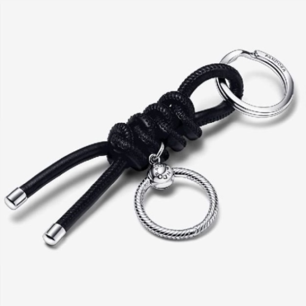 Moments Leather-Free Fabric Charm Key Rings Pandora