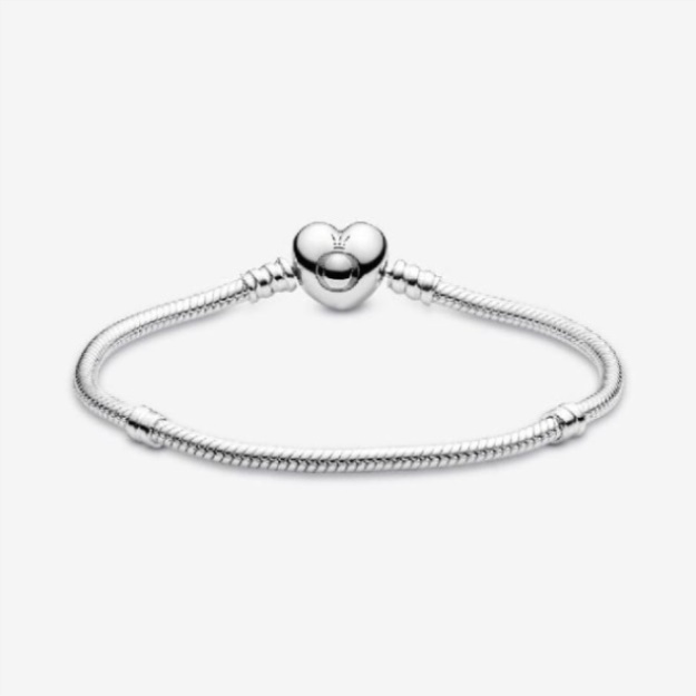Moments Pandora Brand Heart Clasp Snake Chain Bracelet