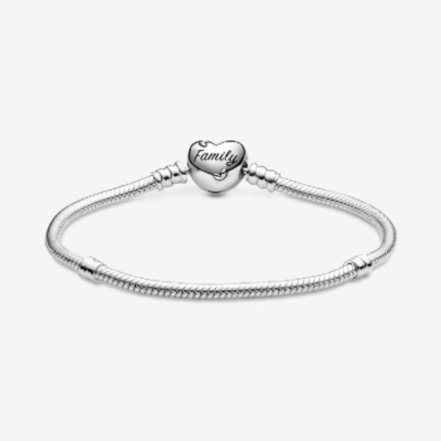 Moments Pandora Family Tree Heart Clasp Snake Chain Bracelet