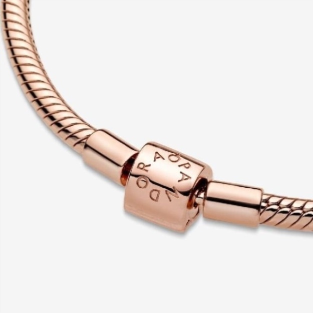 Moments Pandora Rose Barrel Clasp Snake Chain Bracelet