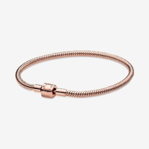 Moments Rose Barrel Clasp Snake Chain Bracelet Pandora