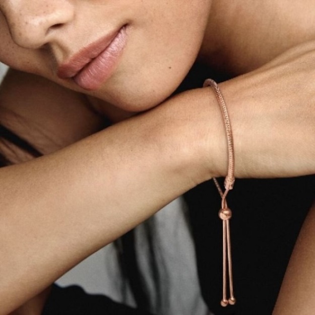 Moments Rose Snake Chain Slider Bracelet Pandora