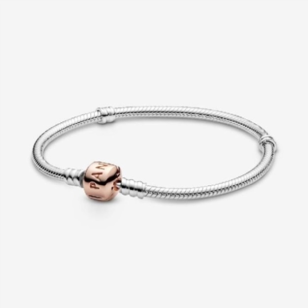 Moments Snake Chain Pandora Bracelet with Rose Clasp