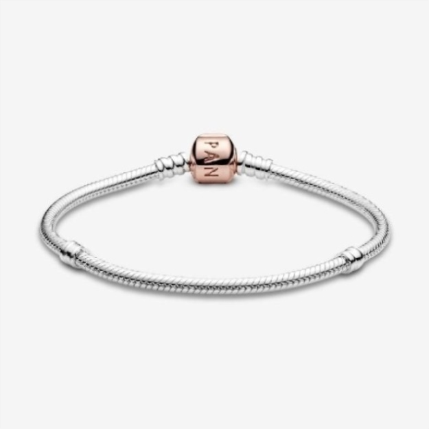 Moments Snake Chain Pandora Bracelet with Rose Clasp