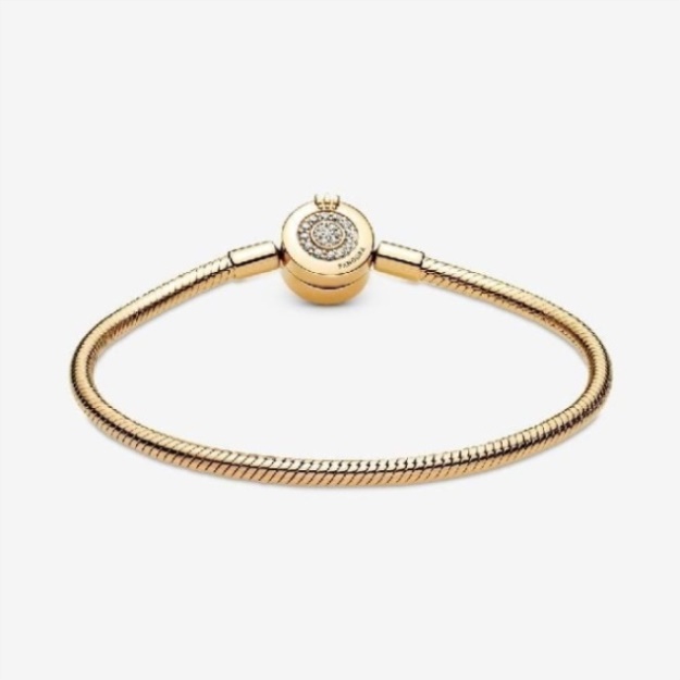 Moments Sparkling Crown O Snake Chain Bracelet Pandora