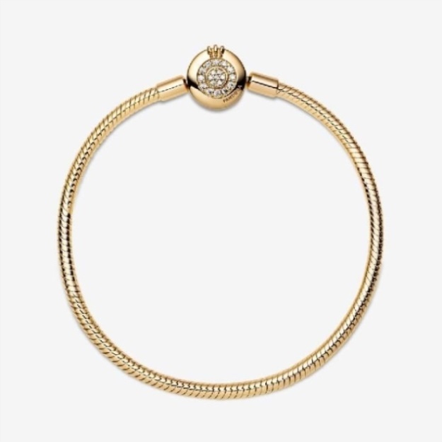 Moments Sparkling Crown O Snake Chain Bracelet Pandora