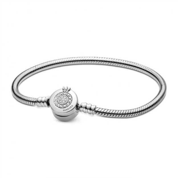 Moments Sparkling Pandora Crown O Snake Chain Bracelet