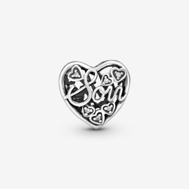 Mother And Son Script Openwork Charm-Final Sale Pandora