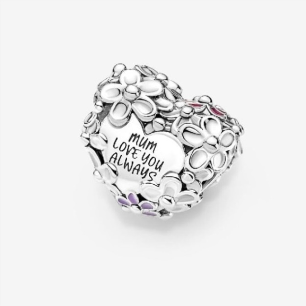 Mum Daisy Heart Charms Pandora