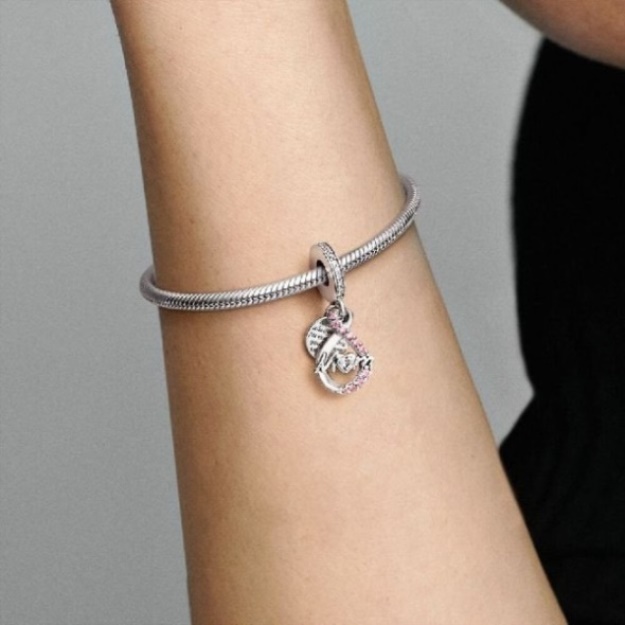 Mum Infinity Pave Double Dangle Charms Pandora