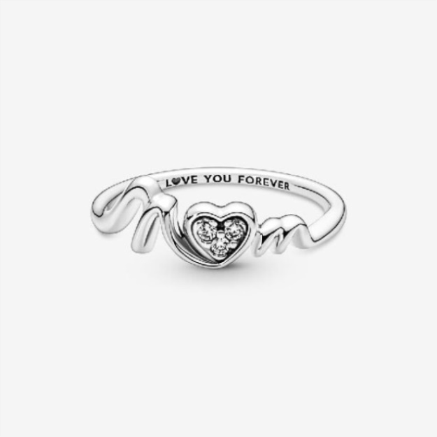 Mum Pave Heart Pandora Ring