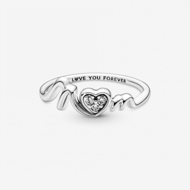 Mum Pave Pandora Heart Ring