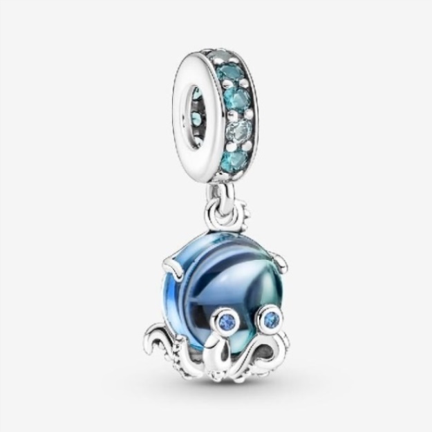 Murano Glass Cute Octopus Dangle Charms Pandora
