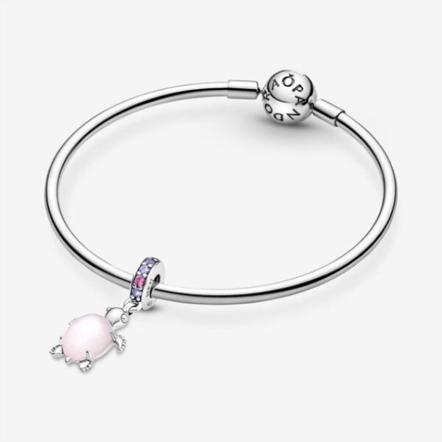 Murano Glass Pink Sea Turtle Dangle Charm Pandora