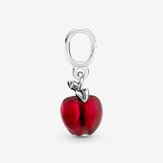 Murano Glass Red Apple Dangle Charm Pandora