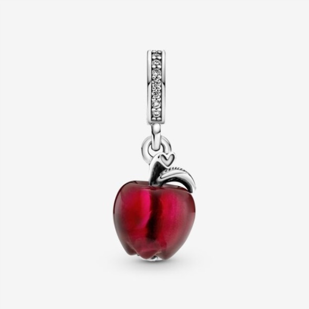 Murano Glass Red Apple Dangle Charm Pandora