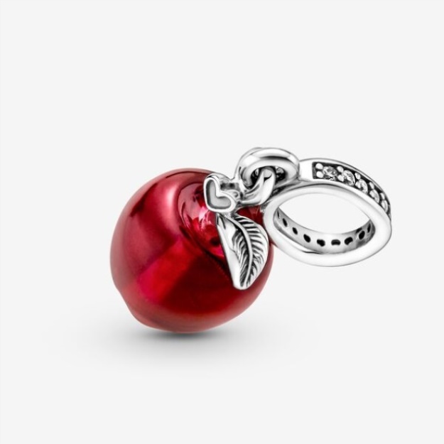 Murano Glass Red Apple Dangle Charm Pandora