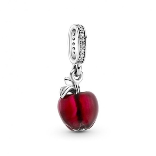 Murano Glass Red Apple Dangle Charms Pandora