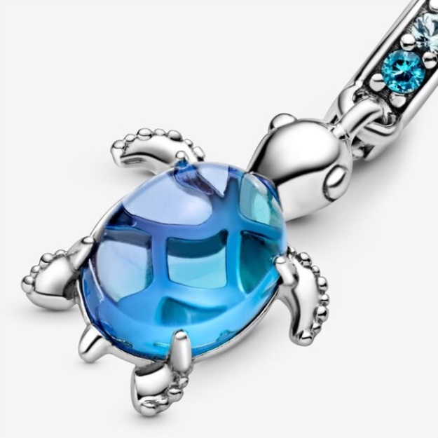 Murano Glass Sea Turtle Dangle Charm Pandora