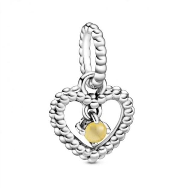 November Birthstone Heart Dangle Charms Pandora