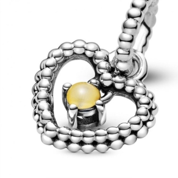 November Birthstone Heart Dangle Charms Pandora