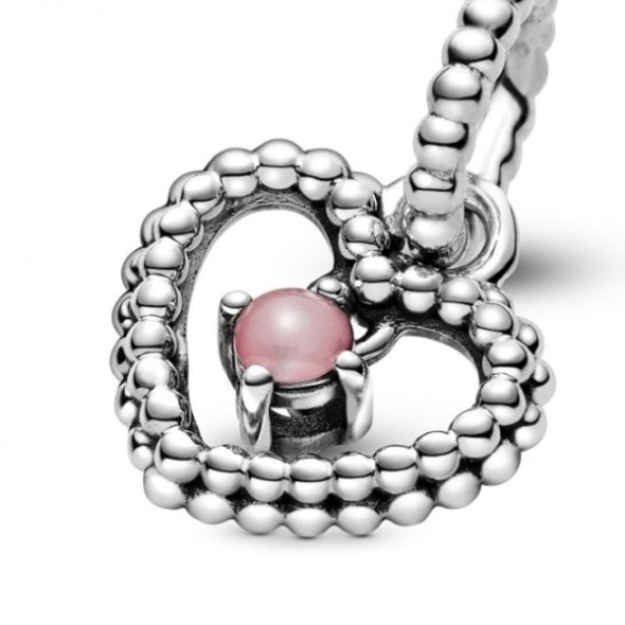 October Birthstone Heart Charms Pandora