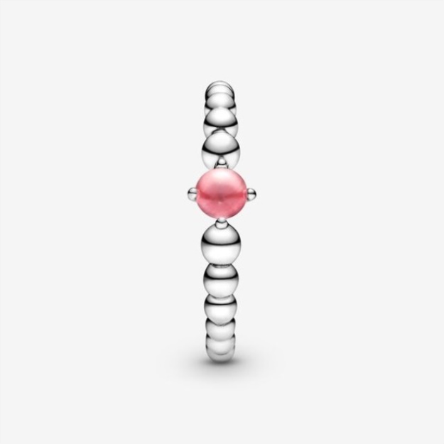 October Petal Pink Beaded Ring Pandora