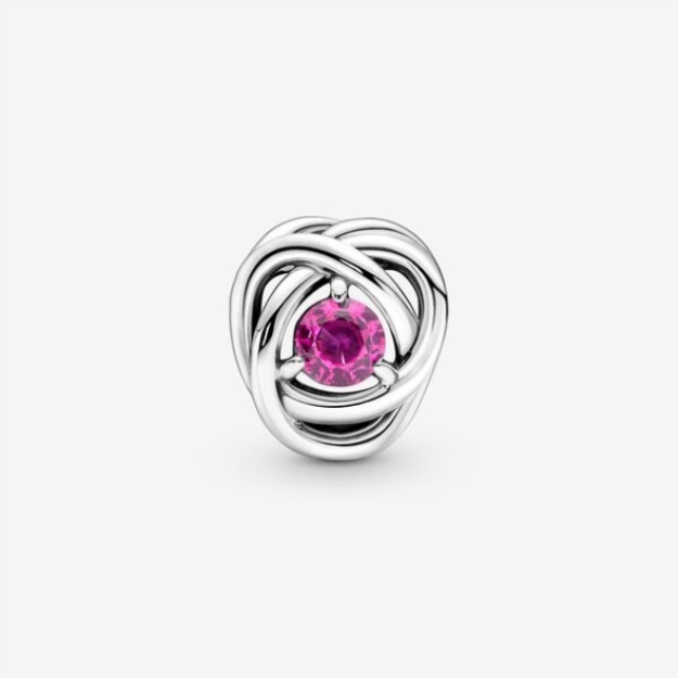 October Pink Eternity Circle Charm Pandora