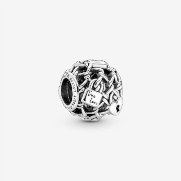 Openwork Chain Link Padlock Charms Pandora