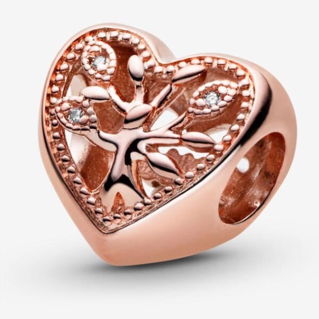 Openwork Family Tree Heart Charm Pandora