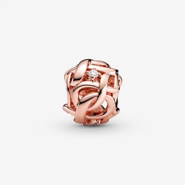 Openwork Woven Infinity Charm Pandora Rose Gold Plated