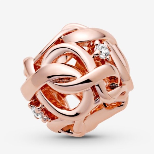 Openwork Woven Infinity Charm Pandora Rose Gold Plated