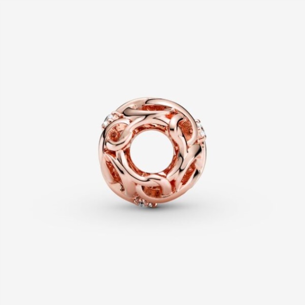 Openwork Woven Infinity Charm Pandora Rose Gold Plated