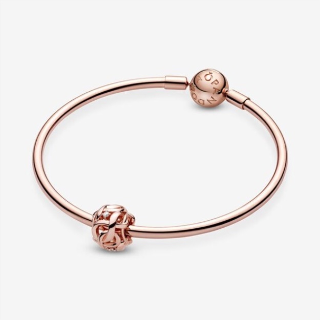 Openwork Woven Infinity Charm Pandora Rose Gold Plated