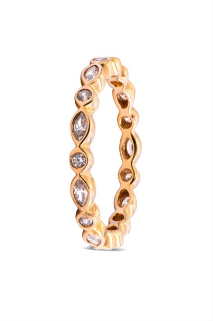 PANDORA Alluring Brilliant Marquise Ring Clear CZ 14K Gold Charm