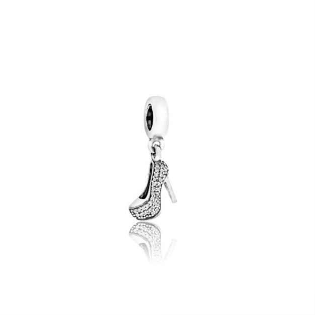 PANDORA Sterling Silver Pave Stiletto Shoe Dangle Charm