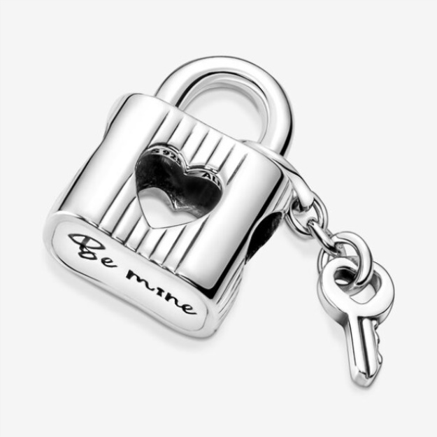 Padlock Heart Key Charm Pandora