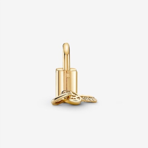 Padlock Key Dangle Charm Pandora Gold Plated
