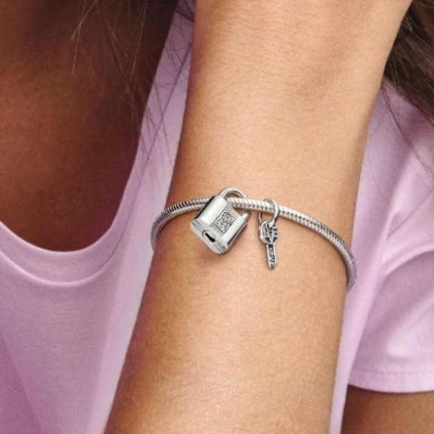 Padlock and Key Dangle Charms Pandora