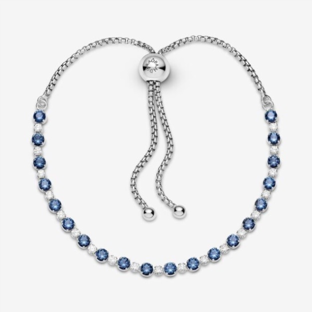Pandora Blue And Clear Sparkle Slider Bracelet