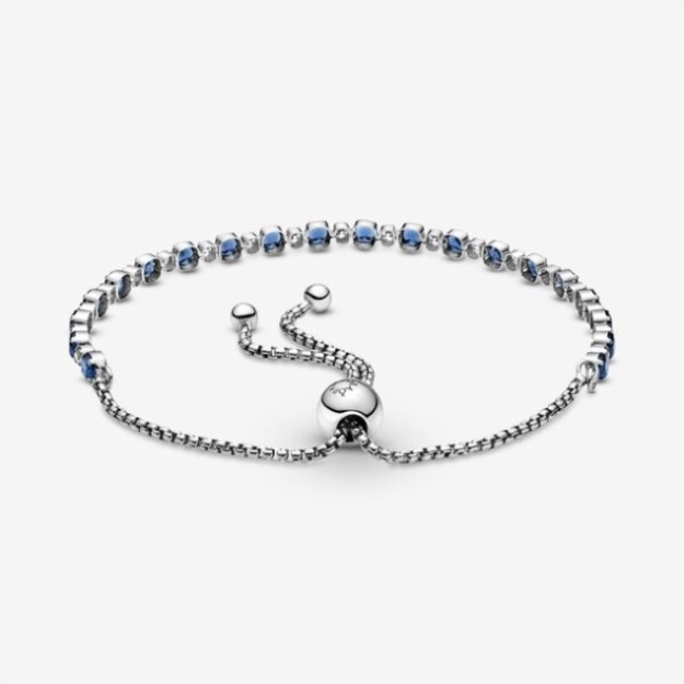Pandora Blue And Clear Sparkle Slider Bracelet