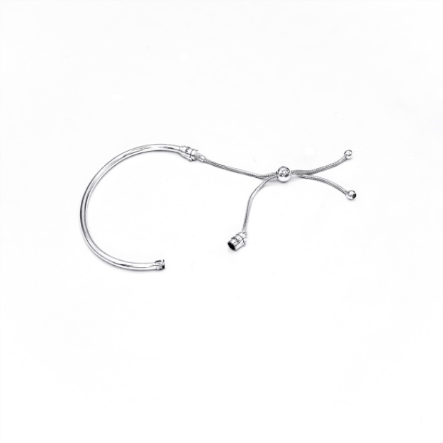 Pandora CA Women Sterling Silver Adjustable Sliding Bangle Bracelet