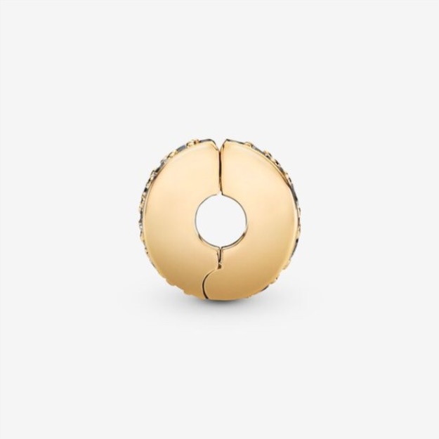 Pandora Clear Pave Clip Charm Gold Plated