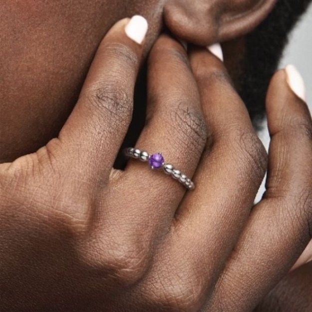 Pandora February Birthstone Beaded Ring