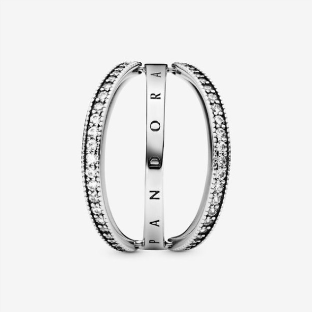 Pandora Logo And Hearts Ring