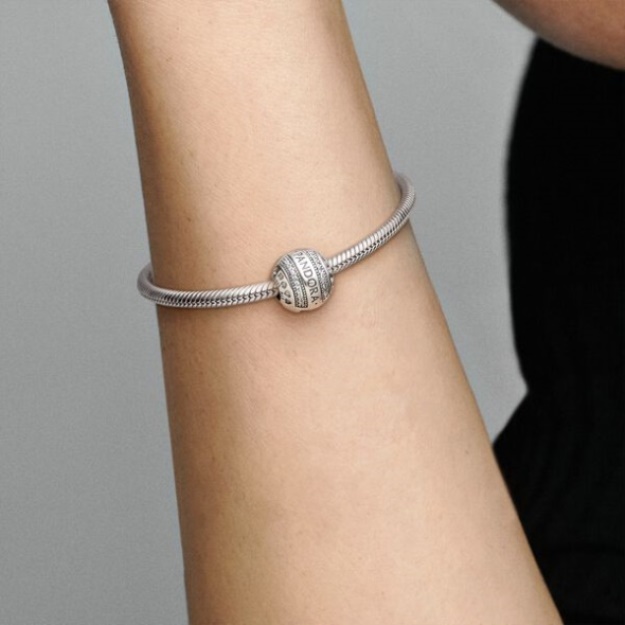 Pandora Logo Round Clip Charm