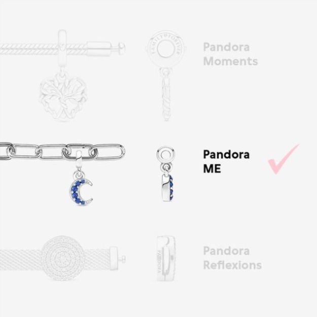 Pandora Me Link Chain Bracelet Ruthenium Plated