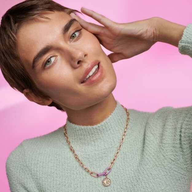 Pandora Me Link Chain Necklace Rose Gold Plated