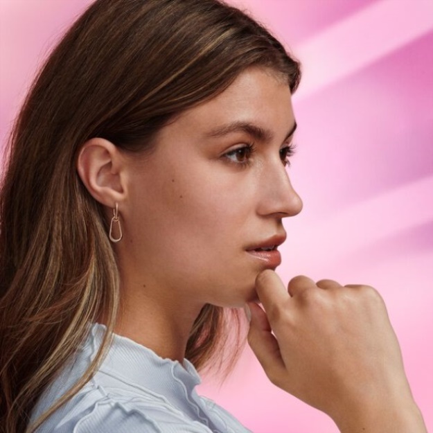 Pandora Me Single Hoop Link Earring Rose Gold Plated